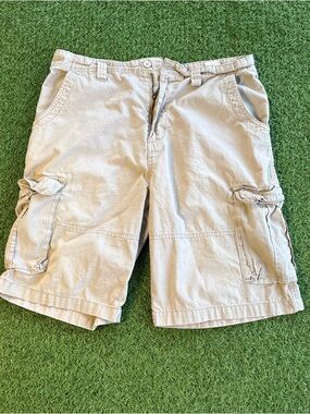 Beverly Hills Polo Club Cargo Shorts Khaki Tan Ripstop 32